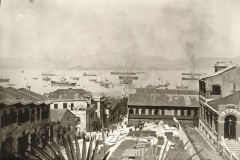 Hongkong: Blick von der Missionsstation auf den Hafen / Hongkong, look at the docks from the Baseler house